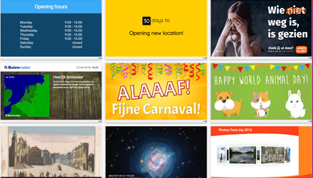 Platformonafhankelijke Digital Signage Templates AplusK